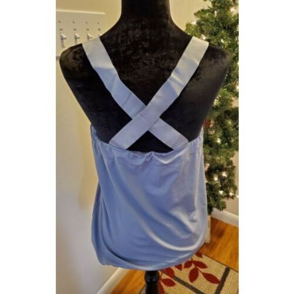 Gap Body Fit Grey Cross Strap Athletic Drawstring Tank Top - Picture 2 of 9